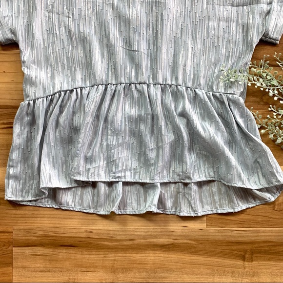 Blu Pepper Women’s Light Blue Button Back Peplum Top - Picture 8 of 16